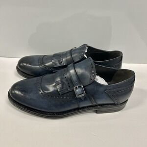Gianni Russo Emotion Men's 12 US (EU 46) Blue Monk Strap Dress Shoe Italy New
